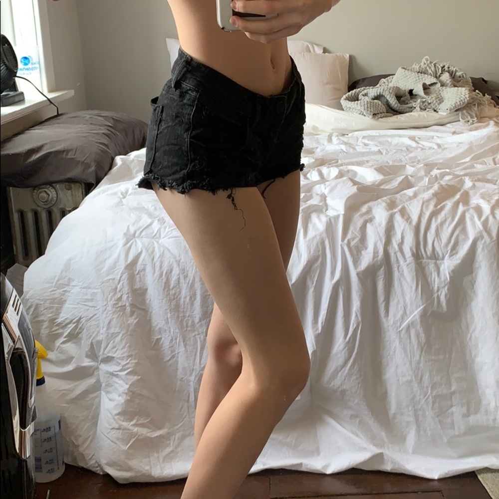 Refuge black jean booty shorts
